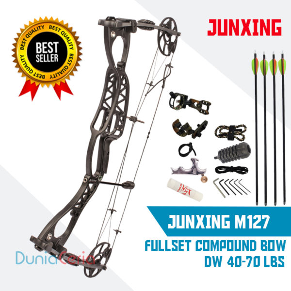 FULLSET Busur Panah Junxing M127 Compound Bow Siap Pakai