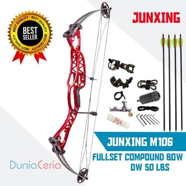 FULLSET Busur Panah Junxing M106 Compound Bow Siap Pakai
