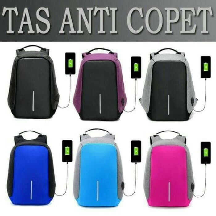 Tas Anti Maling / Theft Dilengkapi Port USB Powerbank - Gambar 3