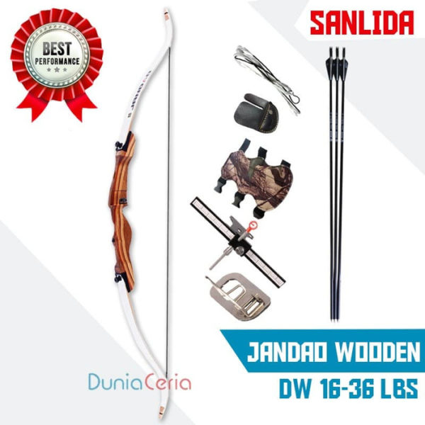 Busur Panah: Fullset Busur Panah Jandao Sanlida Wooden Recurve Bow