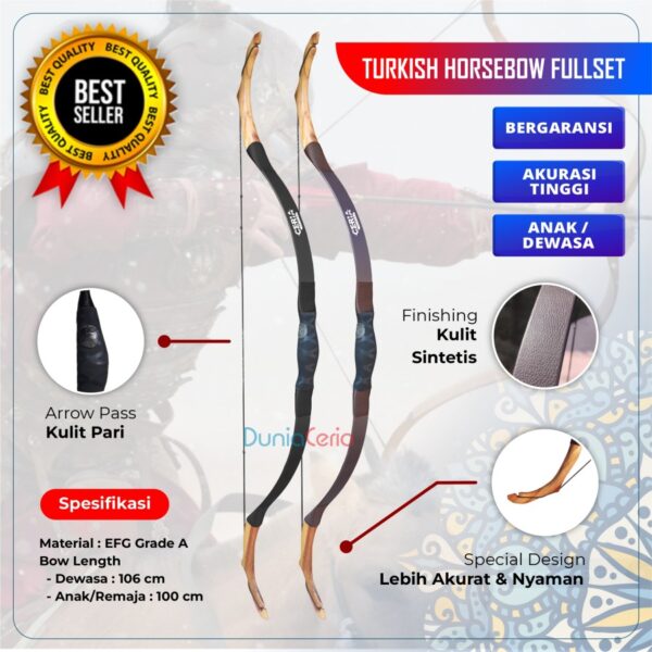 Busur Panah Ceria Turkish Horsebow Short Horse Bow