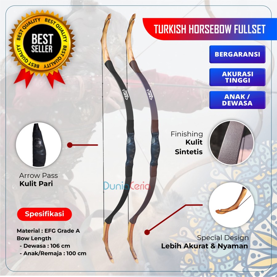 Busur Panah Ceria Turkish Horsebow Short Horse Bow